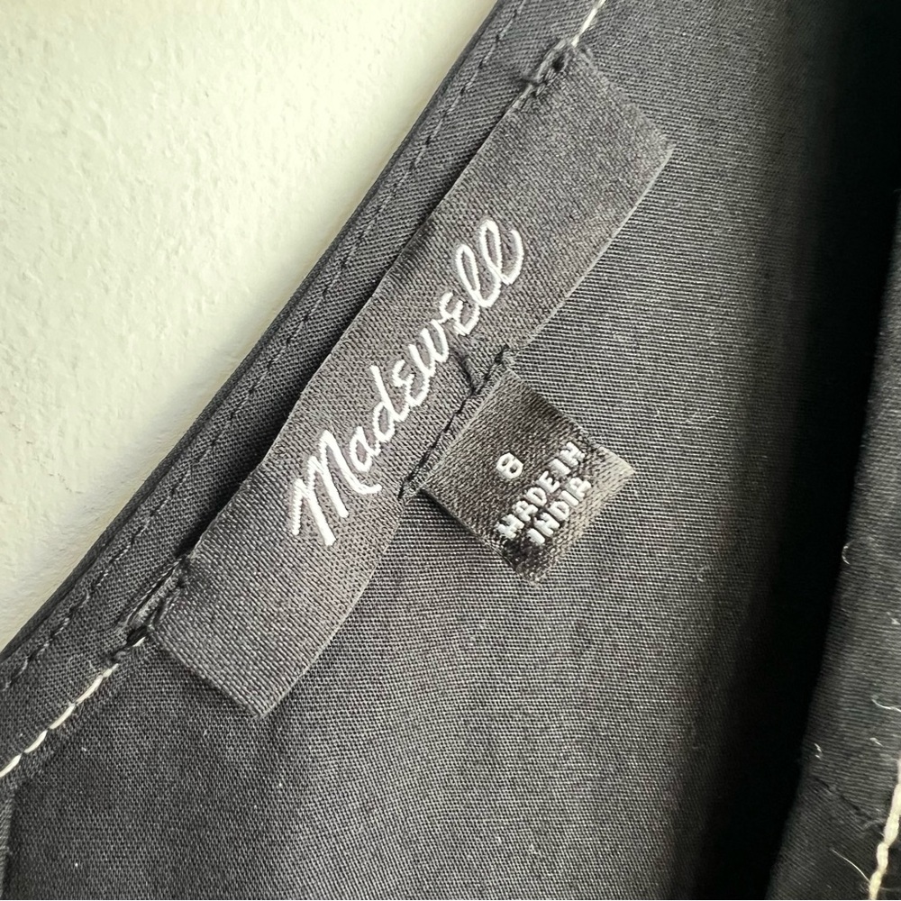 Madewell Puff-Sleeve Drop-Waist Midi Dress Black Minimalist NQ890 8 Cottagecore - Picture 9 of 12